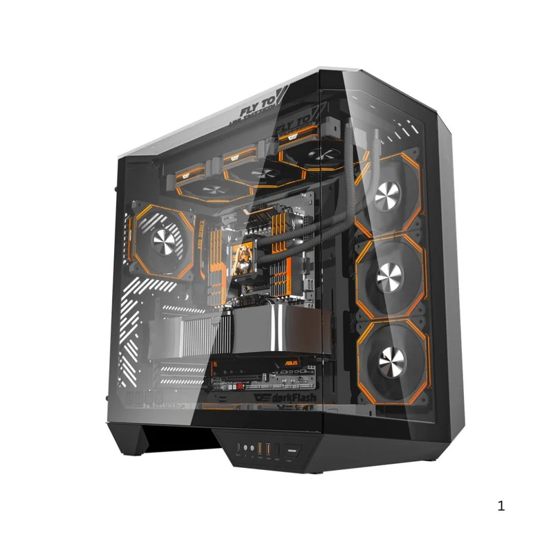DarkFlash DY470 Mid Tower Case - اسود